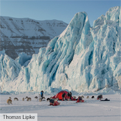 Thomas Lipke uses an Atlas on a dog sledding trip in Svalbard.