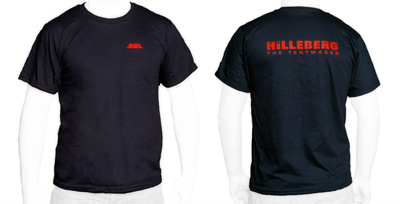 Front: Styleized Keron. Back: Hilleberg Logo in red