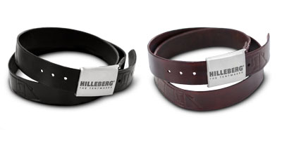 Hilleberg belts. Black and brown leather.