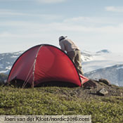 The Niak, a very light two-person tent that  is a palace for one, is a highly versatile solution to warmer weather trips. Shown here on Joeri and Anita van der Kloet’s 6-month backpacking trip through Scandinavia. Photo: Joeri van der Kloet (nordic2016.com).