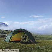 While often chosen for its strength, the Soulo is also a superb all-around tent for any kind of trip. It is remarkably lightweight and roomy, and its fully free standing construction allows you to easily adjust its position so as to avoid rocks or other such discomfort-causing annoyances. Seen here in Sarek National Park, Sweden. Photo: Tristan Tempest.